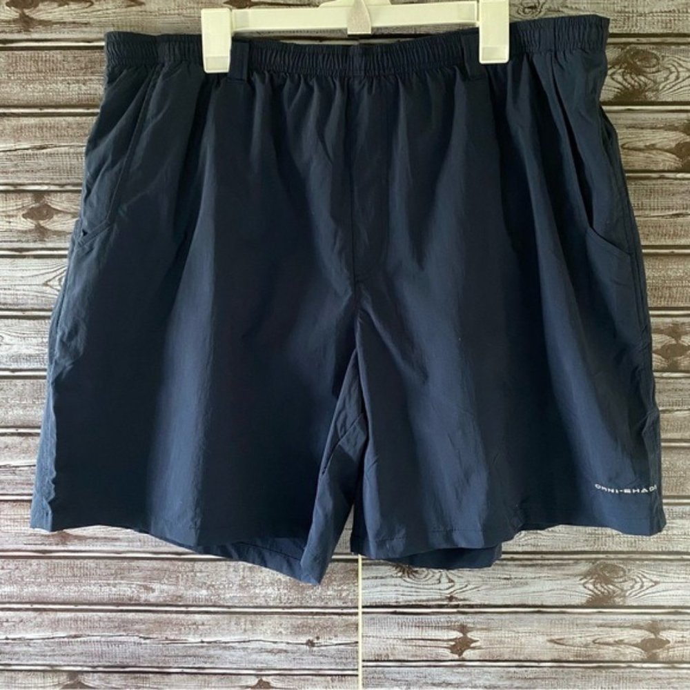 Columbia‎ PFG Men's Omni-Shade Swim Trunks Size XXL Stretch Waist Pockets Logo